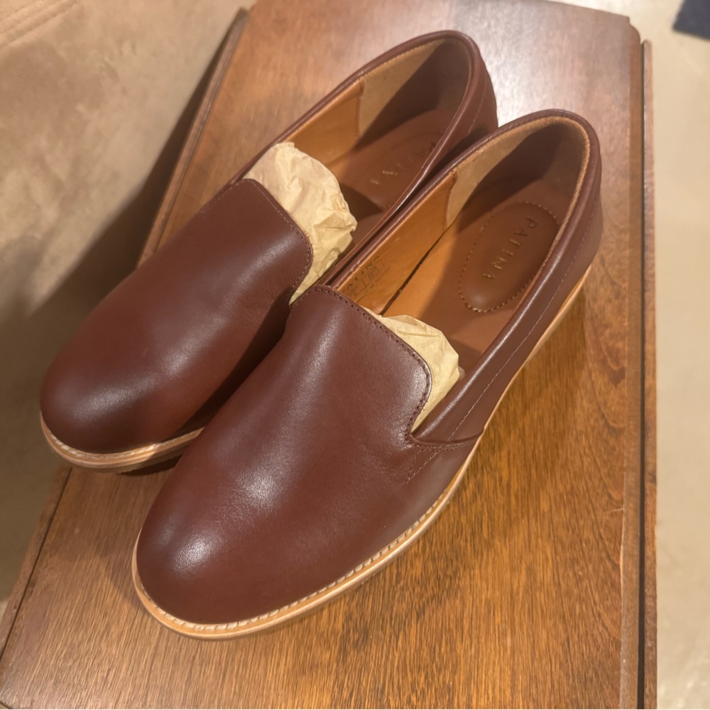NIB Patina Cognac Leather Loafer